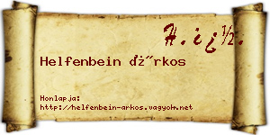 Helfenbein Árkos névjegykártya